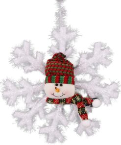 Alternative view of Christmas Concepts® Pack Of 3-12" (30cm) Hanging Snowflake Decoration With Snowman, Reindeer & Santa Head - Christmas Decorations - Hanging Decorations