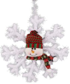 Christmas Concepts® 12" (30cm) Hanging Snowflake With Christmas Character - Unique Christmas Decorations - Tree Trimmings (White Snowman)