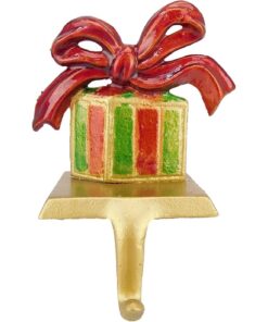 Christmas Concepts® Christmas Present Shaped Christmas Stocking Hanger In Red/Green/Gold