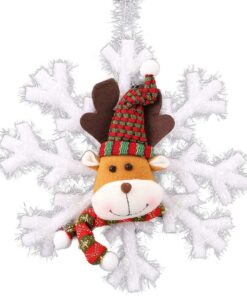 Christmas Concepts® 12" (30cm) Hanging Snowflake With Christmas Character - Unique Christmas Decorations - Tree Trimmings (Brown Reindeer)