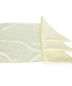 Christmas Concepts® Cream Damask Fabric Napkins - 45cm x 45cm - Pack Of 4 - Swirl Pattern- Home Or Christmas Tableware