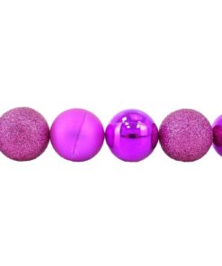 Alternative view of Pack of 20 - 30mm Baubles - Shiny Matte & Glitter Mini Baubles - Christmas Tree Baubles (Pink)