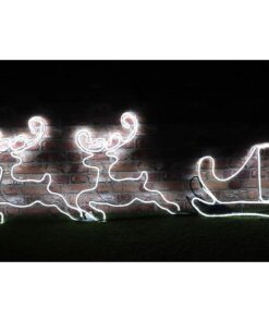 Christmas Concepts® 2.5M/8.2FT Bright White LED Rope Light Reindeers & Sleigh - Indoor / Outdoor Christmas Decorations [Energy Class A+++]