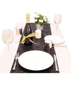 Alternative view of Christmas Concepts® Black Sequin Table Runner - 13" x 60" - Home Decoration / Party Decoration - Luxury Dinner Party Accessories