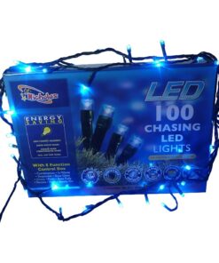 Christmas Concepts® 100 Blue Led Chaser Lights - 5 Metre Length - Green Cable- Summer/Barbecue Outdoor Lights - Christmas Lights