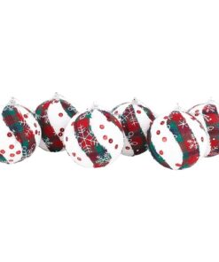 Christmas Concepts® Pack Of 6 Tartan Design Christmas Baubles Christmas Decorations (Snowflake)