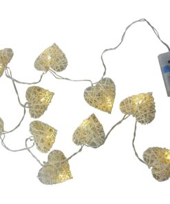 Christmas Concepts® 10 Warm White LED Rattan Heart Lights - Christmas / Wedding / Home Decoration