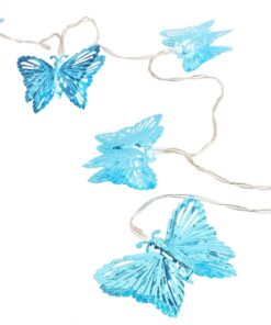 Alternative view of Christmas Concepts® 10 White Battery Operated LED Lights with Shades - Christmas String Lights - Party Lights - Decorative Lighting (Turquoise Butterfly Shade)