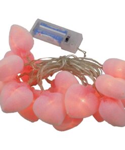 Christmas Concepts® 20 Warm White LED Flock Pink Heart Lights - Fairy Lights - Wedding Lights - 2.4m Length Battery Operated - Party Decorations.