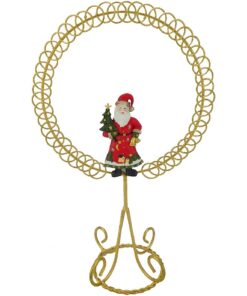 Christmas Concepts® 46cm Gold Santa Design Standing Metal Christmas Card Holder - Holds 48 Cards