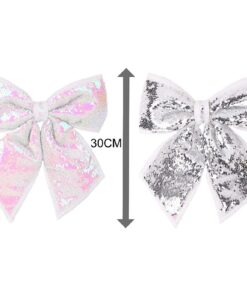 Alternative view of Christmas Concepts® 30cm Sequin Bow Accessories (Iridescent & Silver)