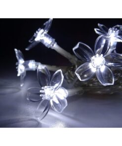 Alternative view of Christmas Concepts® 10 White Battery Operated LED Lights with Shades On 2.3M Cable - Christmas Lights - Party Lights (Clear Petal Shade)