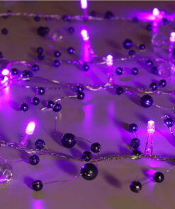Christmas Concepts® Beaded Light Garland With Purple Beads And 20 Purple LED Lights - 2 Metre Length - Wedding - Christmas