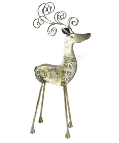 Christmas Concepts® 69cm (27'') Gold Metal Standing Reindeer - Indoor/Outdoor Garden Christmas Decoration