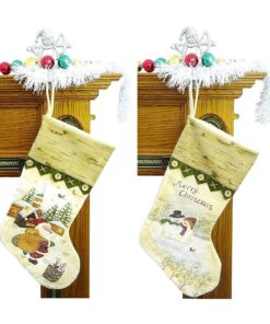 Christmas Concepts® Pack Of 2 - 50cm (20") Cotton/Felt Traditional Rustic Look Christmas Stockings