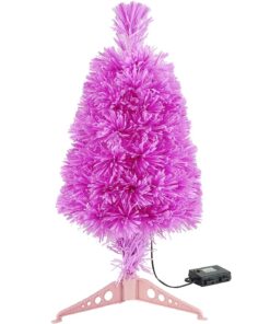 Christmas Concepts® 60cm (24'') Pink Fibre Optic Christmas Tree With Battery Operated LED Colour Changing Lights