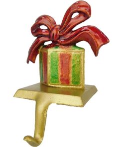 Alternative view of Christmas Concepts® Christmas Present Shaped Christmas Stocking Hanger In Red/Green/Gold