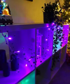 Alternative view of Christmas Concepts® Beaded Light Garland With Purple Beads And 20 Purple LED Lights - 2 Metre Length - Wedding - Christmas