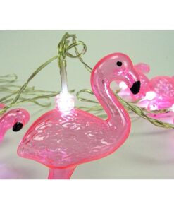 Alternative view of Christmas Concepts® 10 White Battery Operated LED Lights with Shades - Christmas String Lights - Party Lights - Decorative Lighting (Pink Flamingo Shade)