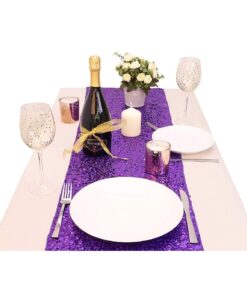 Alternative view of Christmas Concepts® Sequin Table Runner - 13" x 60" - Wedding/Party Decoration - Luxury Wedding Decorations (Purple)