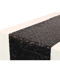 Christmas Concepts® Sequin Table Runner - 13" x 60" - Wedding/Party Decoration - Luxury Wedding Decorations (Black)