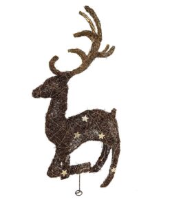 Christmas Concepts® 36" Battery Operated Standing Rattan Reindeer with Star Decoration and Warm White LED Lights - Christmas Decorations