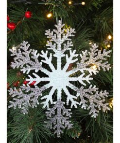 Christmas Concepts® 21cm 8" Large Glitter Decorated Snowflake Decoration - Christmas Baubles (Iridescent, Pack of 1)