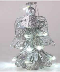 Christmas Concepts® 8 Inch Stunning Metal Mesh Christmas Tree Top Angel With White LED Lights