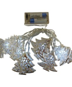 10 Silver Metal Tree Fairy Lights With White LEDs - 1.5m - Battery Operated - Bedroom Lights