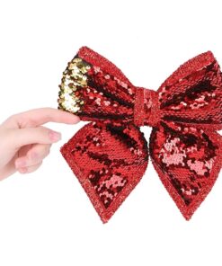 Christmas Concepts® 21cm Reversible Sequin Bow Accessories (Red & Gold)
