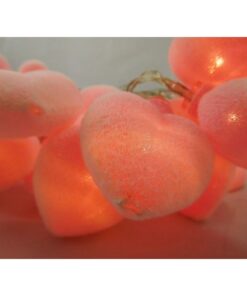 Alternative view of Christmas Concepts® 20 Warm White LED Flock Pink Heart Lights - Fairy Lights - Wedding Lights - 2.4m Length Battery Operated - Party Decorations.