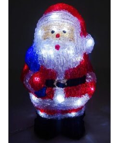 Christmas Concepts® 28cm White LED Acrylic Santa Christmas Decoration - Battery Operated - Indoor Christmas Decorations