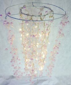 Christmas Concepts® 60cm x 30cm Pink Ceeling Bead Decoration White LED Lights -Home Or Christmas Decoration