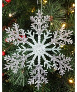 Christmas Concepts® 21cm 8" Large Glitter Decorated Snowflake Decoration - Christmas Baubles (Mint Green, Pack of 1)