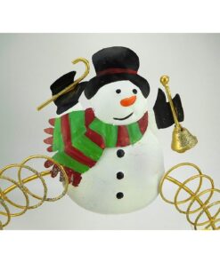 Alternative view of Christmas Concepts® 44cm Gold Snowman With Bell Flat Christmas Card Holder - Holds 37 Cards