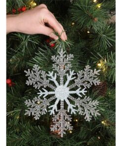 Alternative view of Christmas Concepts® 21cm 8" Large Glitter Decorated Snowflake Decoration - Christmas Baubles (Ice Blue, Pack of 1)
