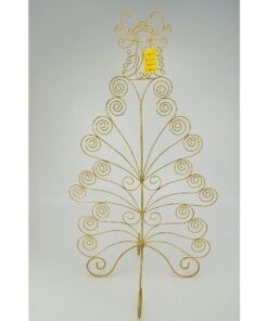 Alternative view of Christmas Concepts® 79cm Gold Tree Standing Metal Christmas Card Holder With Angel On Top - Holds 20 Cards