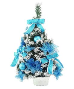 Christmas Concepts® 60cm (24") Frosted Christmas Tree With Ice Blue Decorations