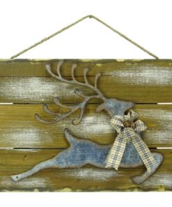 Alternative view of Christmas Concepts® 30cm (12") Light Up Wooden Reindeer Sign - Christmas Decorations - Light Up Christmas Plaques