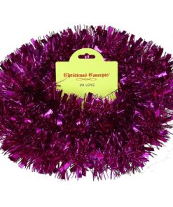 Christmas Concepts® 2 Metre Chunky/Fine Christmas Tinsel - Christmas Decoration Tinsel (Hot Pink) …