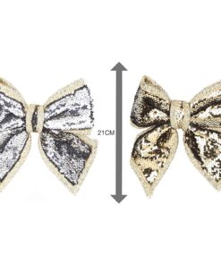 Alternative view of Christmas Concepts® 21cm Reversible Sequin Bow Accessories (Silver & gold)