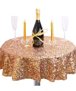 Alternative view of Christmas Concepts® Copper Sequin Round Table Cloth - 36 Inches - Home Decoration/Party Decoration - Luxury Dinner Party Accessories