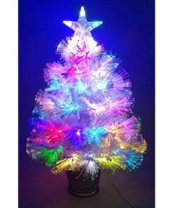 Alternative view of Christmas Concepts® 2ft (60cm) White Iridescent PVC Fibre Optic Christmas Tree With Colour Changing LED Lights