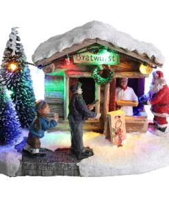 Christmas Concepts® LED Light Up Christmas Village Scene - 8" / 20cm (Bratwurst Sausage Shop)