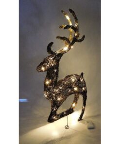 Alternative view of Christmas Concepts® 36" Battery Operated Standing Rattan Reindeer with Star Decoration and Warm White LED Lights - Christmas Decorations
