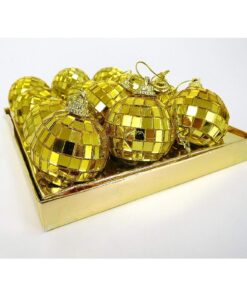 Alternative view of Christmas Concepts® Pack of 12-40mm Mirror Disco Baubles - Christmas Tree Decorations (Gold)