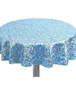 Christmas Concepts® Baby Blue Sequin Round Table Cloth - 36 Inches - Home Decoration/Party Decoration