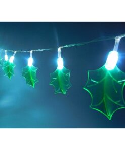 Christmas Concepts® 20 White Battery Operated LED Lights with Shades On 2.3M Cable (Green Holly Shade)