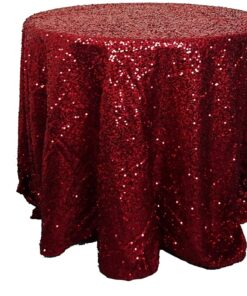 Christmas Concepts® Extra Large Sequin Round Table Cloth - 132 Inches - Wedding Decoration/Party Decoration - Luxury Wedding Decorations (Red)