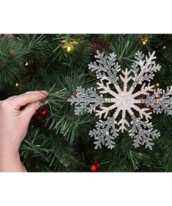 Alternative view of Christmas Concepts® 21cm 8" Large Glitter Decorated Snowflake Decoration - Christmas Baubles (Rose Gold, Pack of 4)
